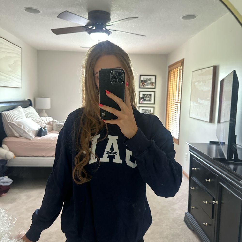 GAP Navy Blue Crewneck Sweatshirt with White Logo